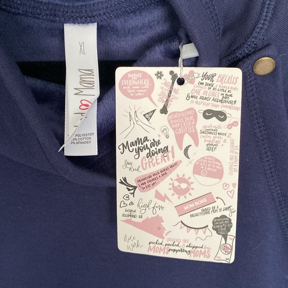 NET Latched Mana Harbor Snap Nursing Pullover - XL navy blue - Picture 4 of 8